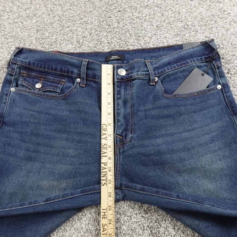 NEW True Religion Jeans‎ Mens 38X32 Blue Denim Rocco Relaxed Skinny Flap Pocket